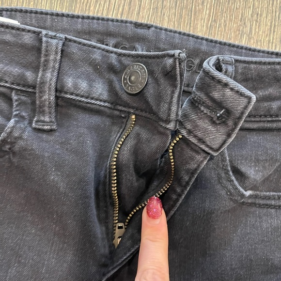 American Eagle Skinny Jeans High Rise Next Level Stretch Denim Black Size 2 - Picture 4 of 11